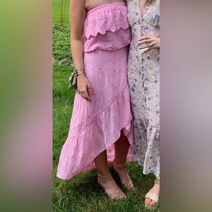 Young Fabulous & Broke Pink Eyelet High-Low Dress